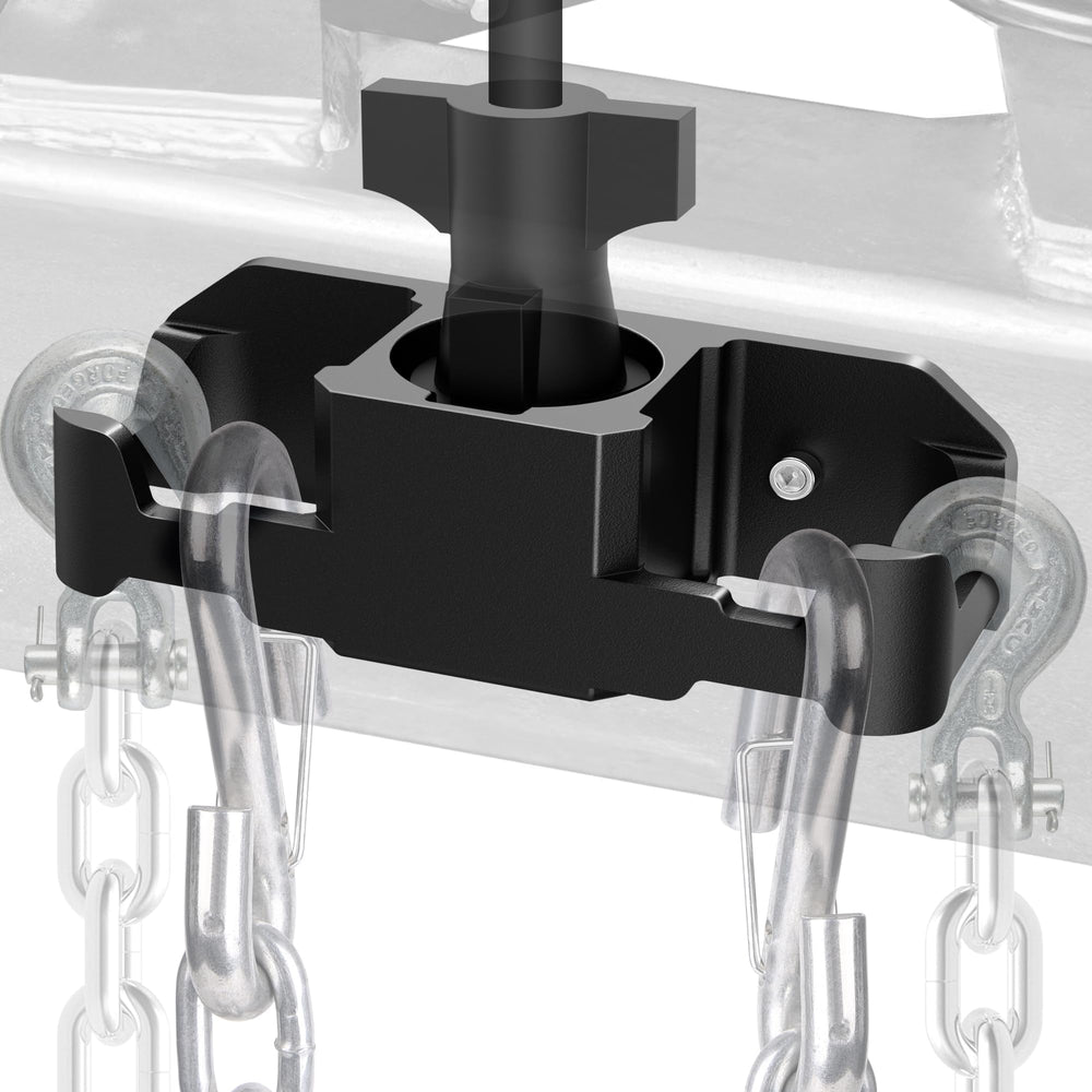 WOLFWILL trailer chain holder mounted on the tongue for easy storage