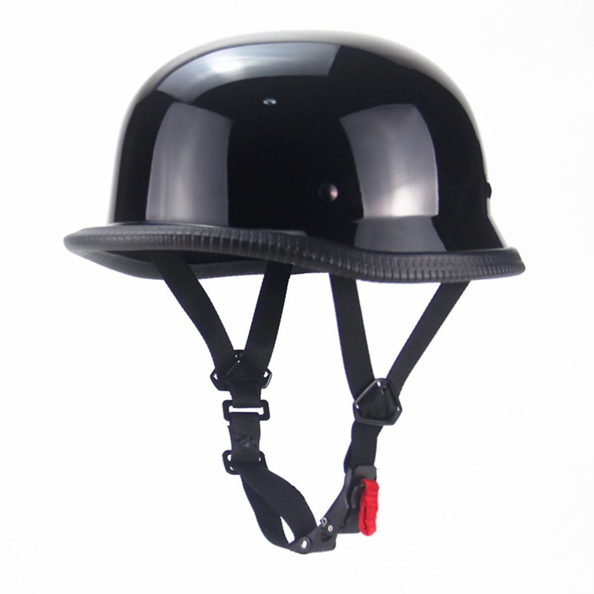Woljay vintage half helmet in gloss black for urban rides.