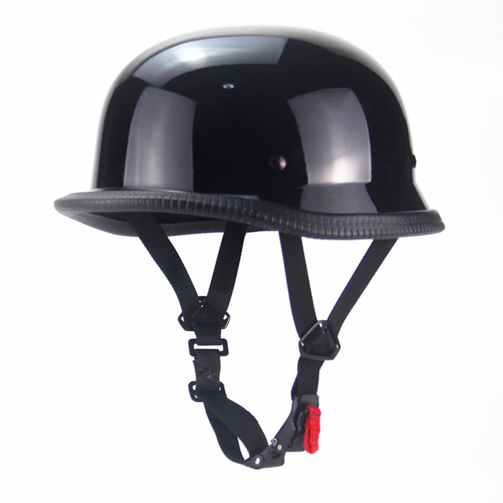 Woljay vintage half helmet in gloss black for urban rides.