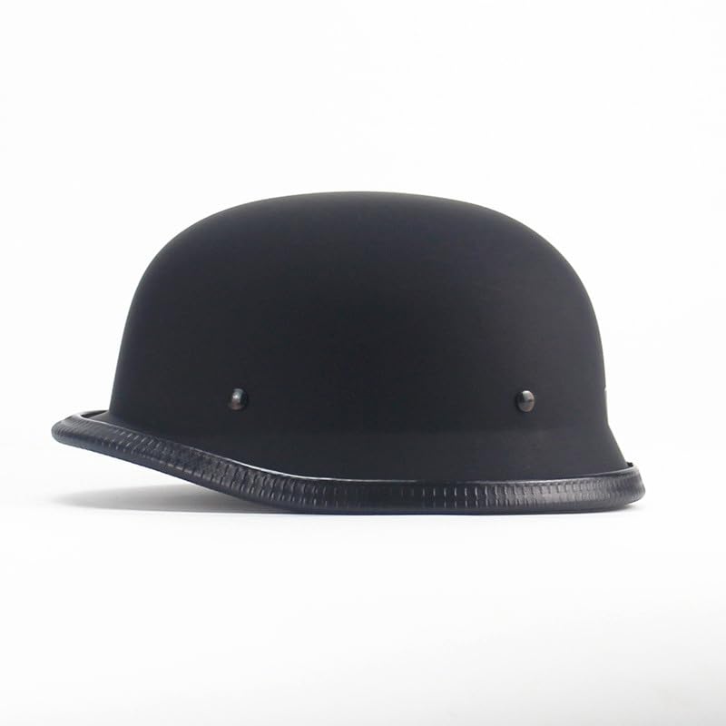 Woljay vintage half helmet side view showing lightweight build and secure fit