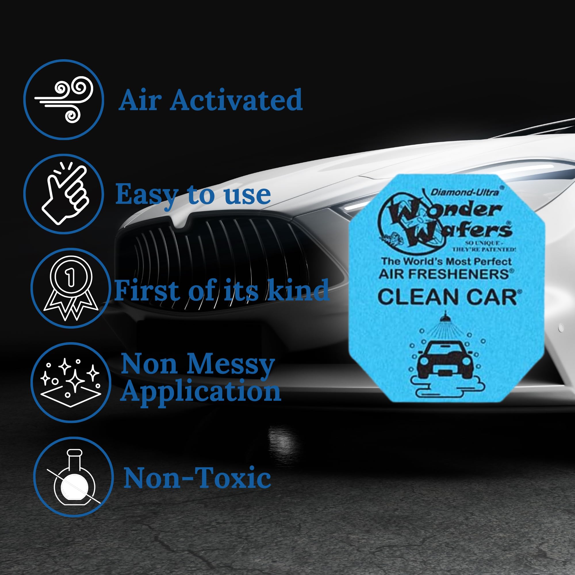 Wonder Wafers under-seat design delivers discreet, long-lasting fragrance in your vehicle.