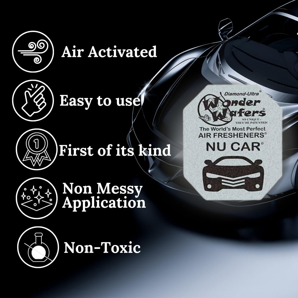 Wonder Wafers under-seat design delivers long-lasting car fragrance.