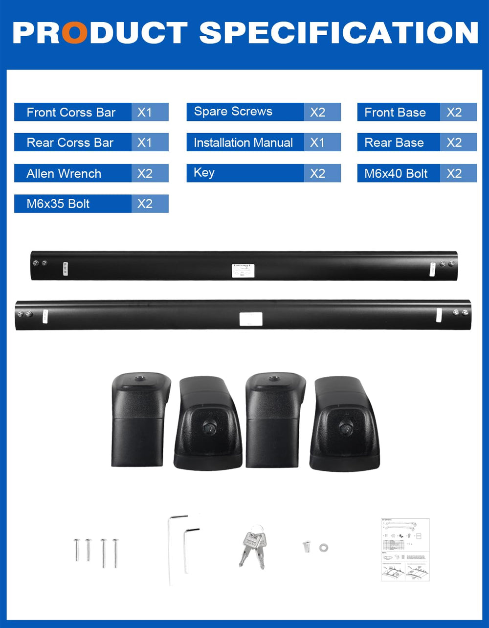 Wonderdriver heavy-duty roof rack with 330lbs capacity.