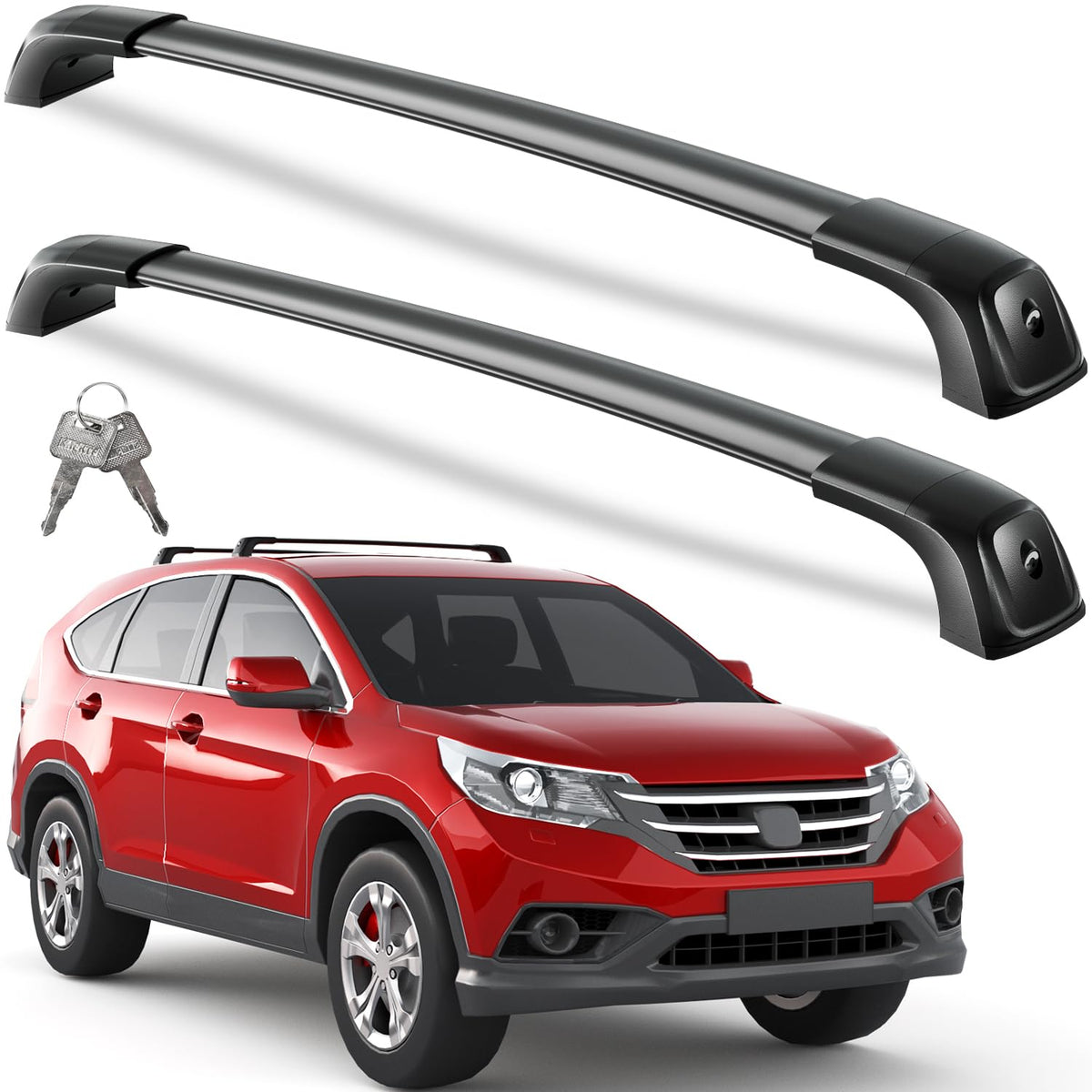 Wonderdriver roof rack cross bars mounted on Honda CR-V for secure luggage.