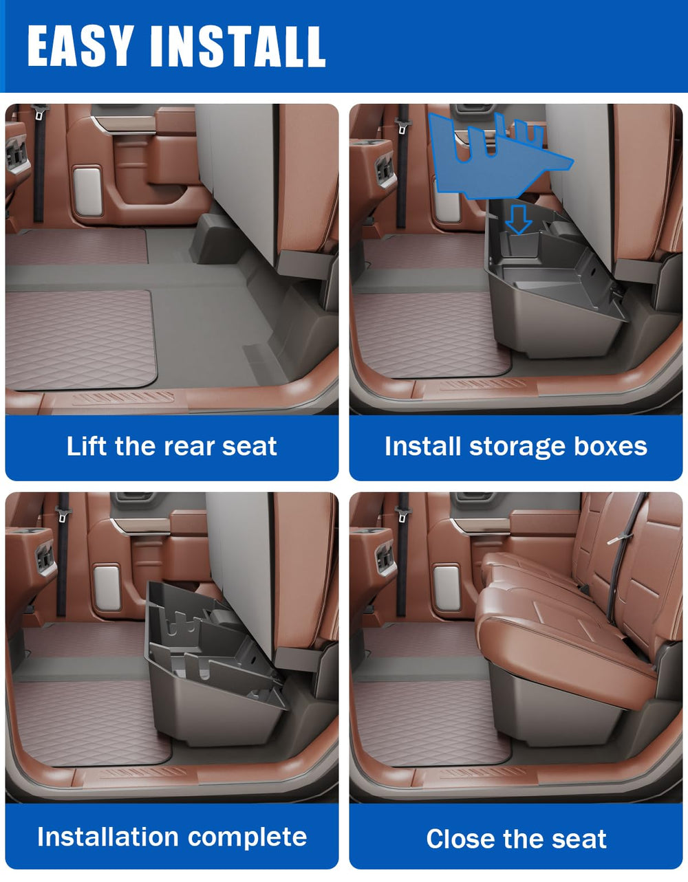 Removable under-seat tray optimizes space when needed for flexible use.