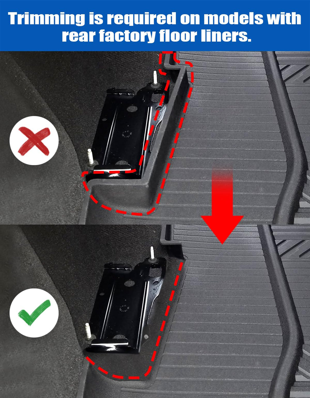 Waterproof, durable plastic resists daily wear inside the vehicle interior.
