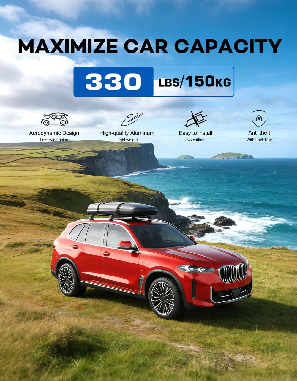 Wonderdriver BMW X5 G05 compatibility with flush rails ensures precise fit.