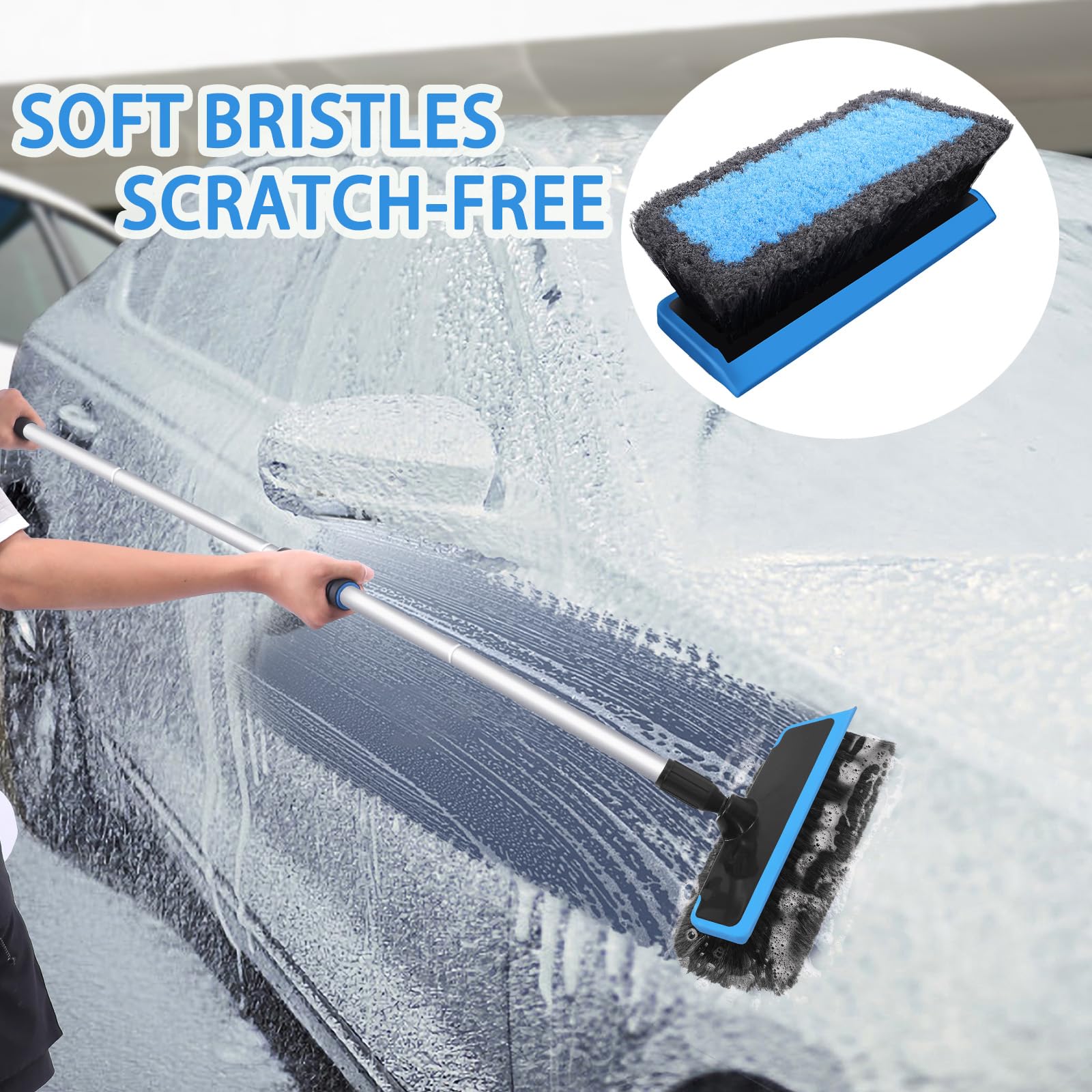 Wontolf 2-in-1 brush with soft bristles for scratch-free cleaning