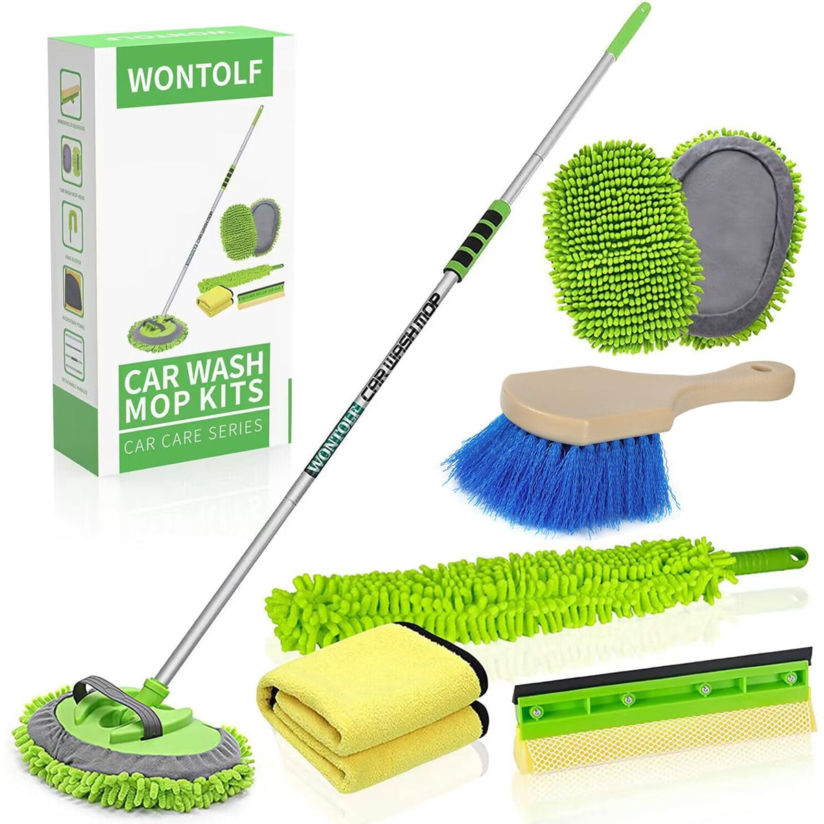 Wontolf 62-inch car wash brush assembled for high-reach cleaning and even coverage