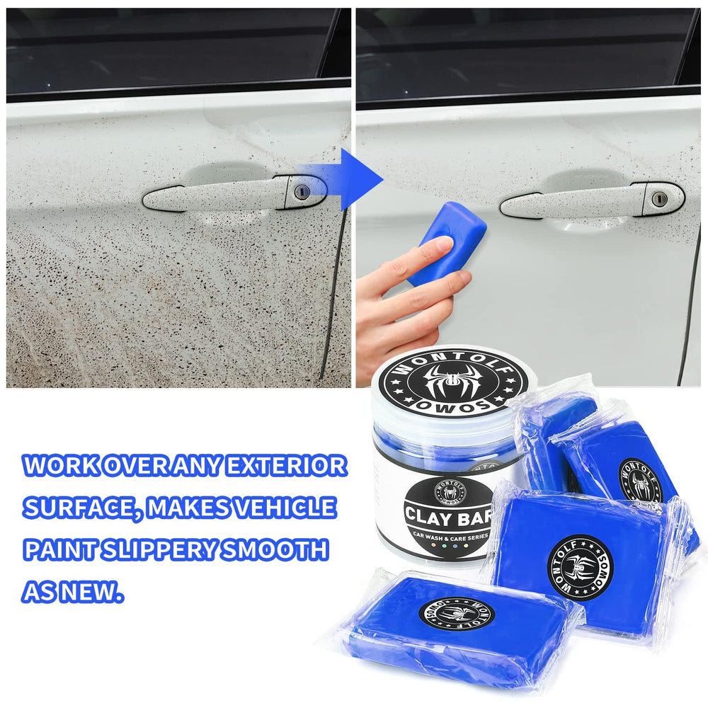 Wontolf kit shows washing with lubricant for safe clay action.