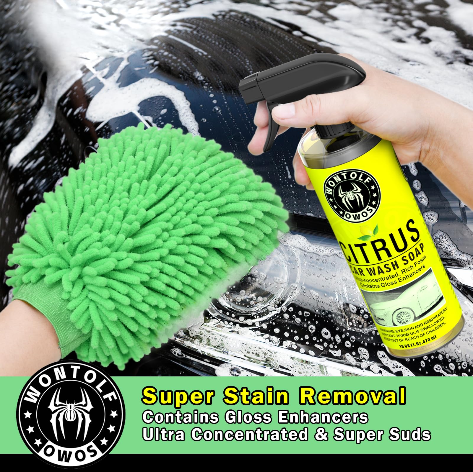 Wontolf CWK188 citrus soap bottle delivering rich suds and gloss