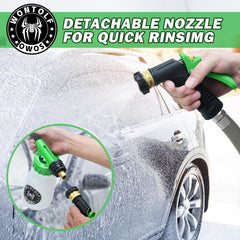 Wontolf foam cannon spray demonstrates wide coverage and controlled foam density