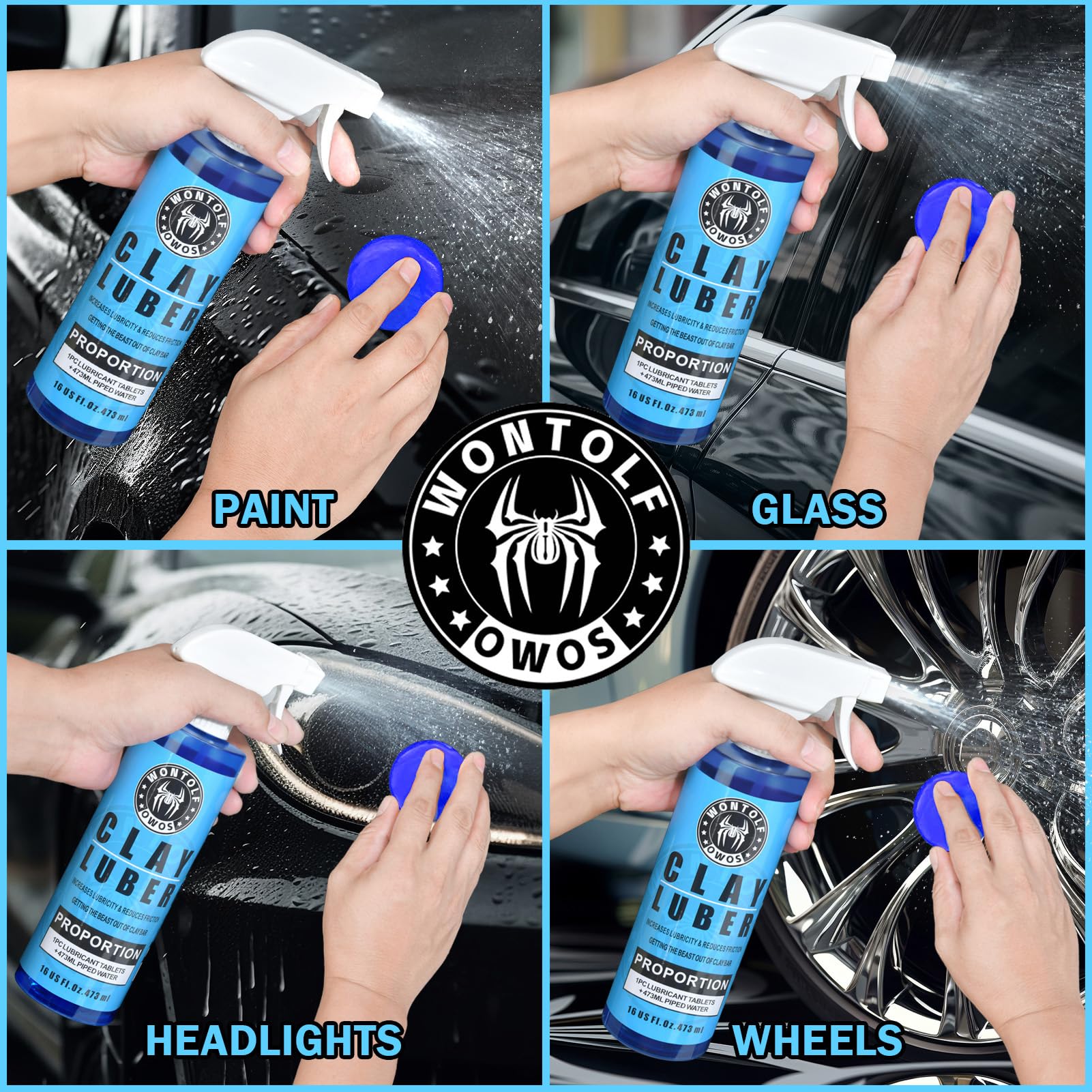 Wontolf 50g pack emphasizes convenience for single-use detailing sessions.