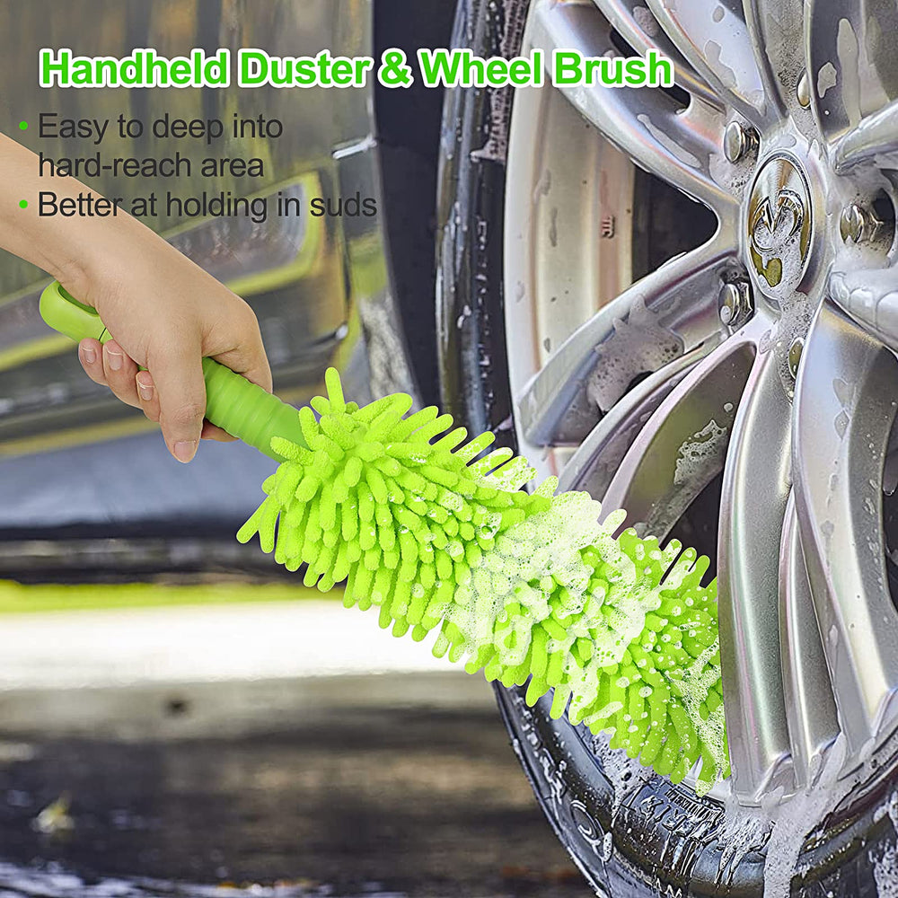 Wontolf windshield squeegee provides streak-free drying on glass surfaces.