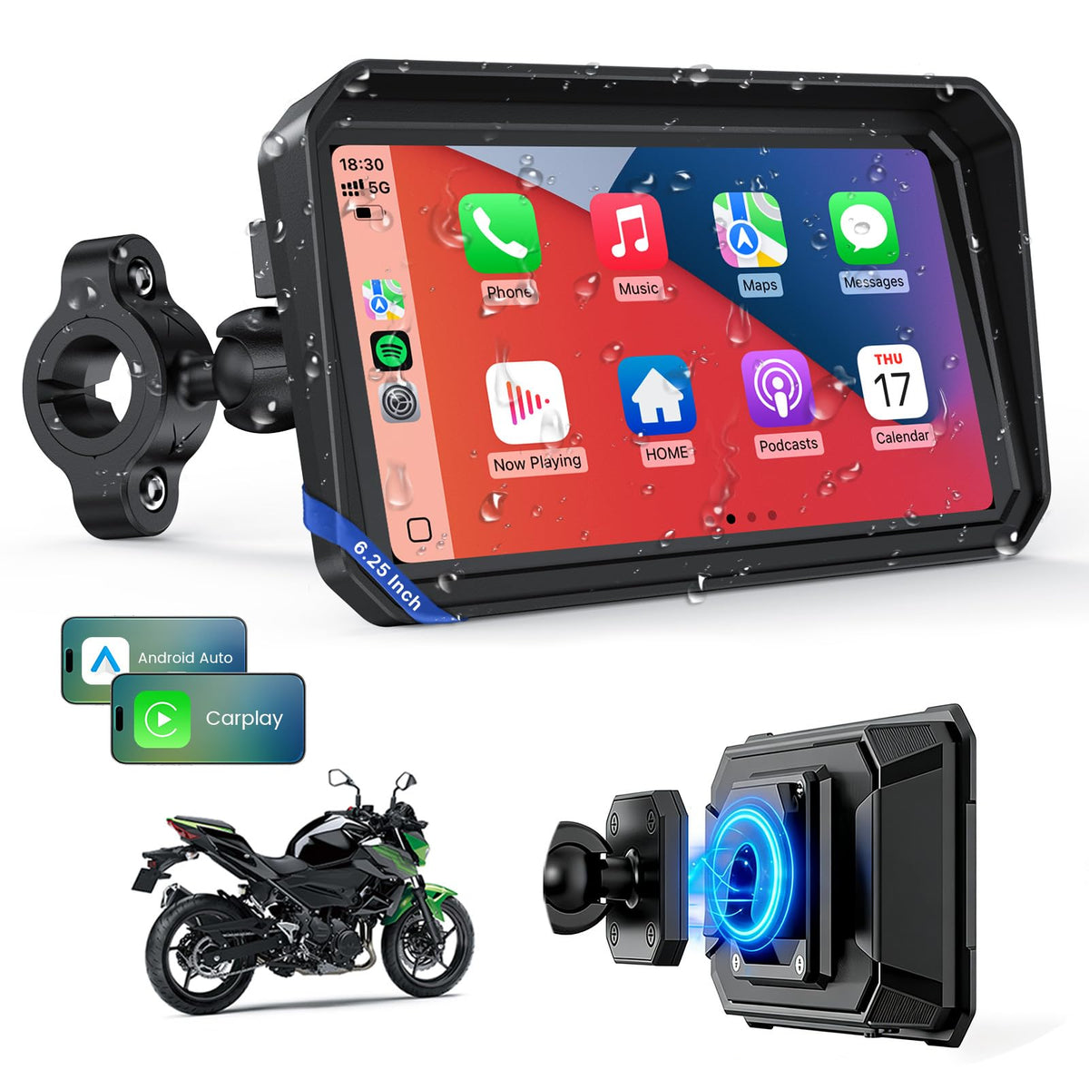 WonVon 6.25-inch CarPlay display for seamless navigation on the move.