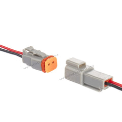 Woodguilin DT 2P female connector with rugged housing designed for outdoor conditions.