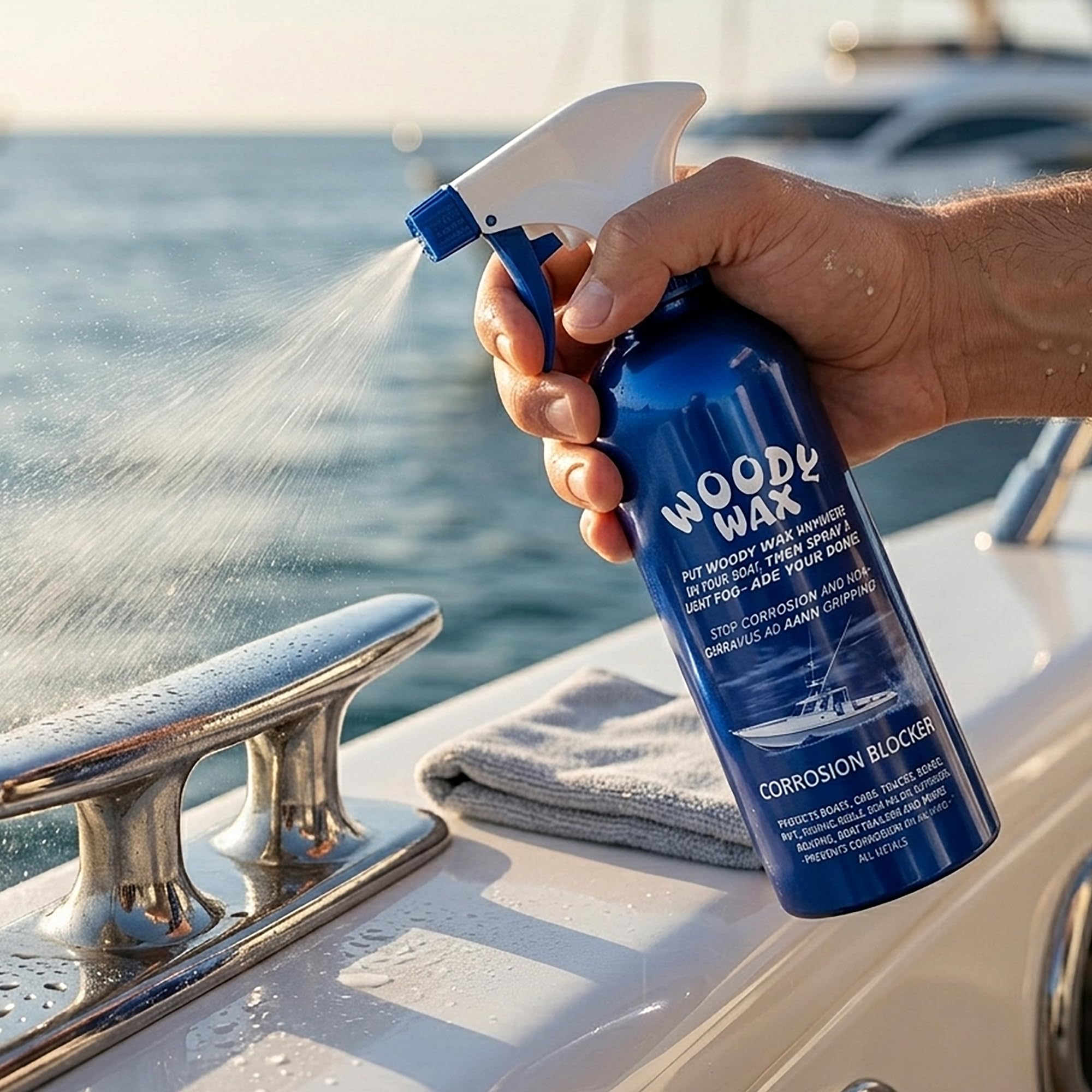 Woody Wax UV and saltwater defense protecting boat surfaces