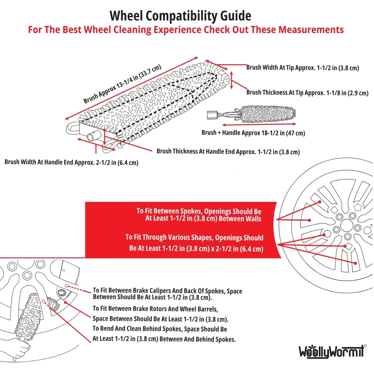 WOOLLYWORMIT wheel compatibility guide helps ensure a proper fit.