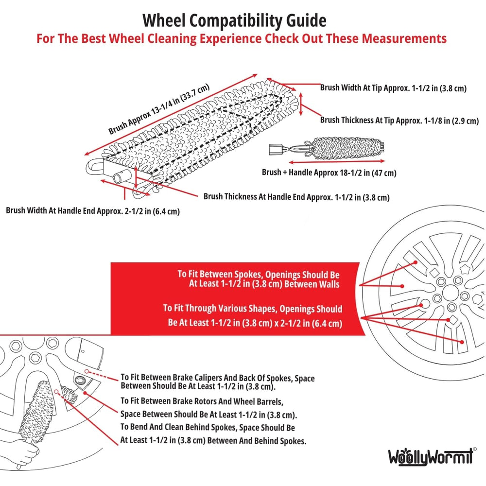 WOOLLYWORMIT wheel compatibility guide helps ensure a proper fit.