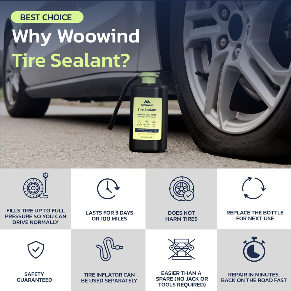 Woowind works with most inflators for easy roadside use.