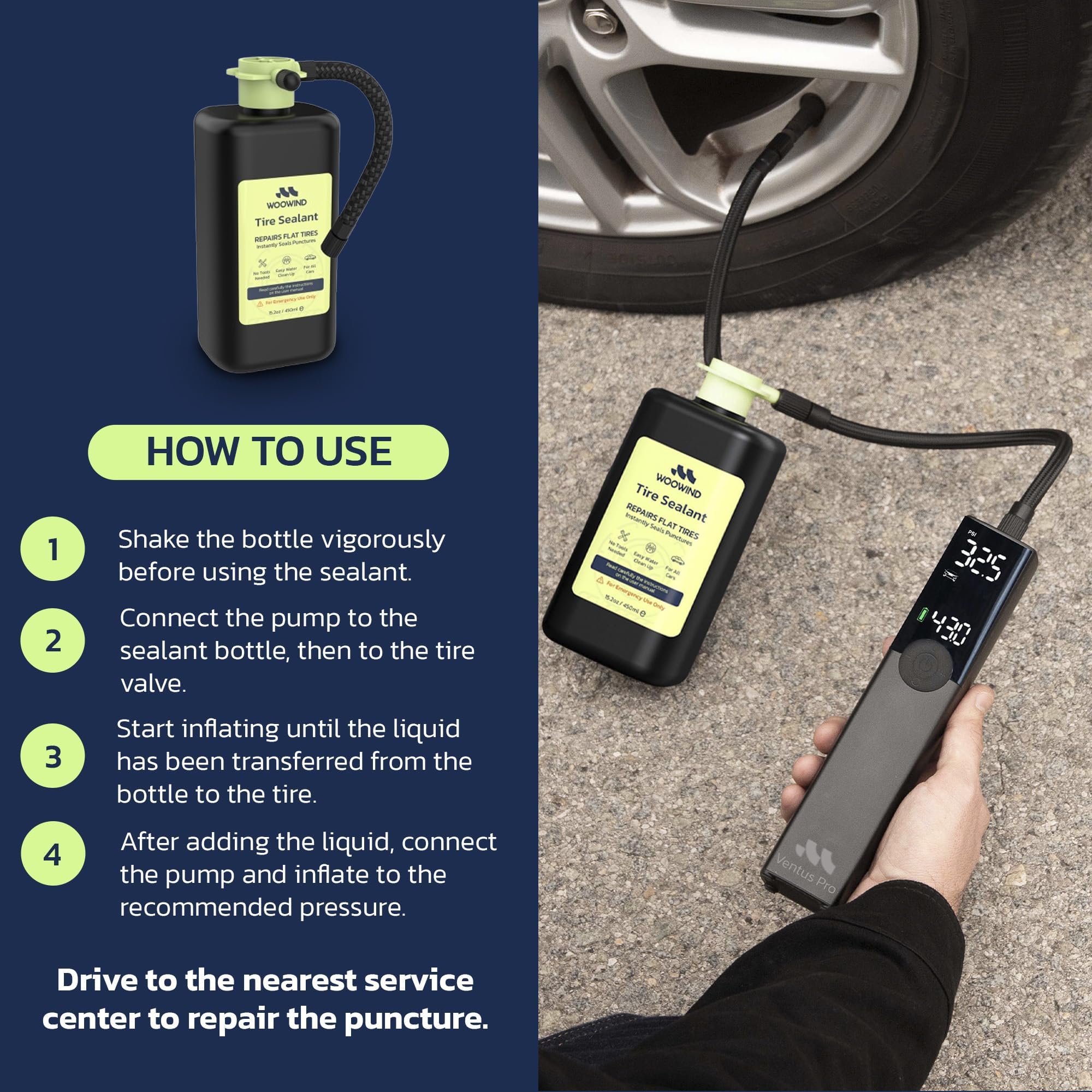 Woowind TPMS-safe formula suitable for vehicles with modern sensors.