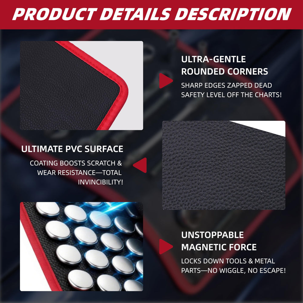 WOPYULU magnetic tool pad 12.7 by 9.6 inches provides versatile workspace.