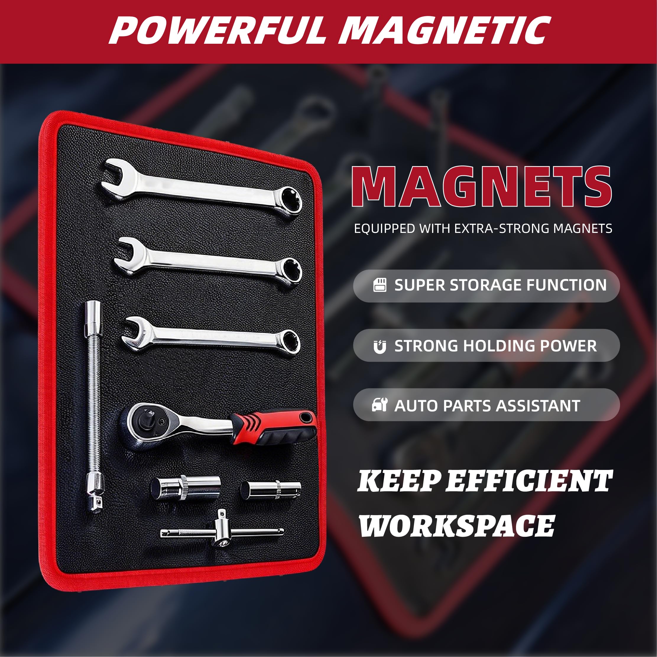 WOPYULU durable PVC tool mat resists oil and water for busy garages.
