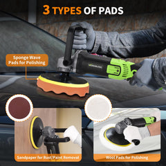WorkBless Pad Kit with wool, sponge, and sandpaper pads for versatile jobs.