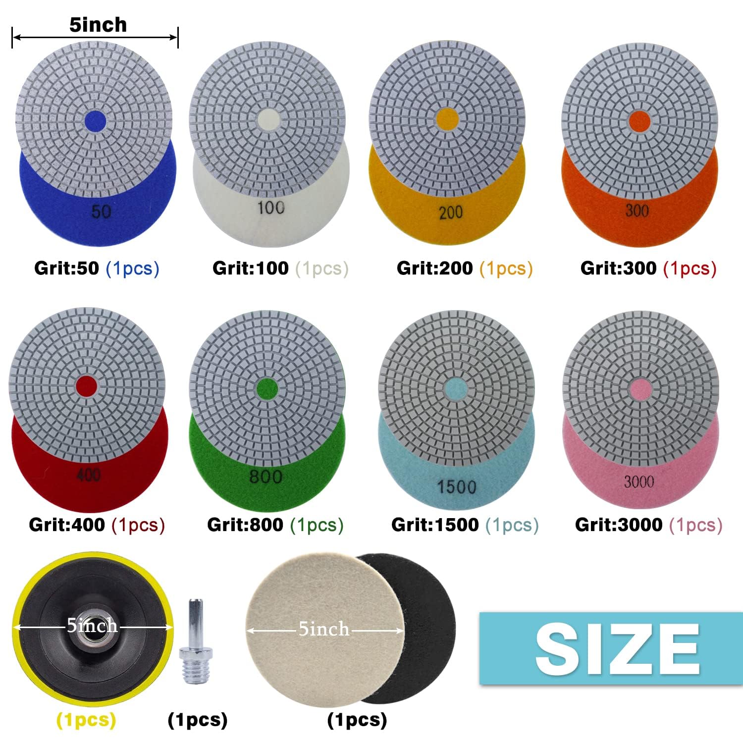WORKEASE wet/dry polishing pads support wet and dry grinding.