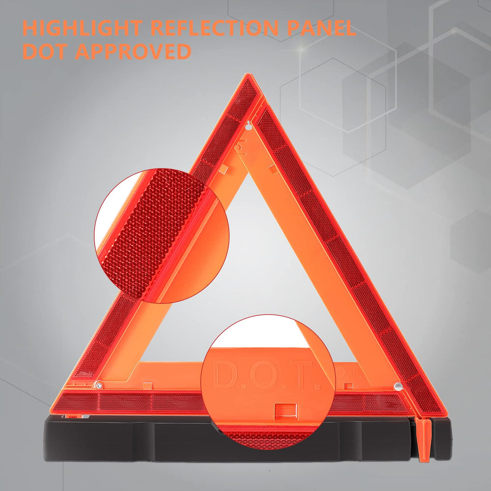 WORKKOOL Emergency Triangle with reflective film for high visibility in all weather conditions.