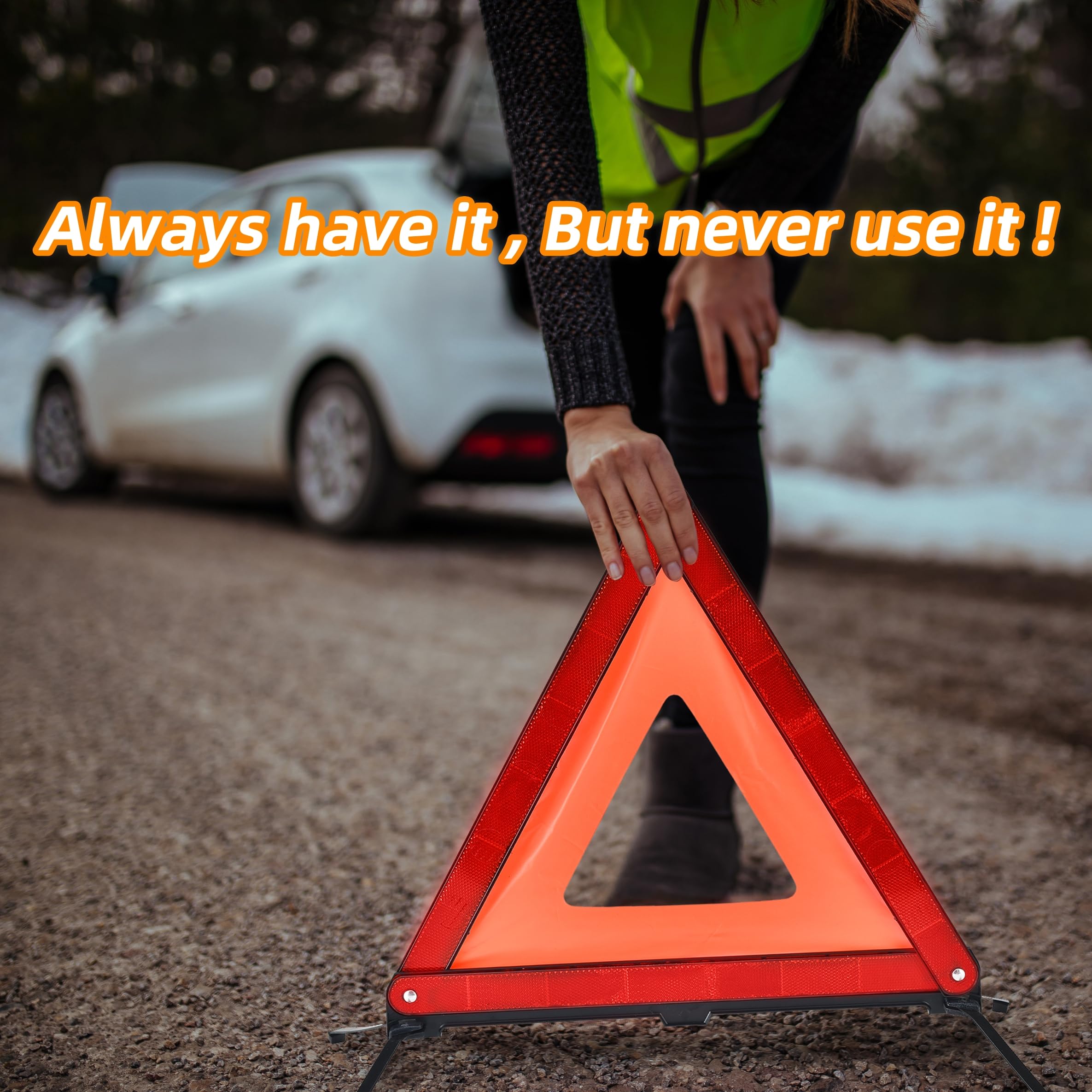 WORKKOOL triangles provide high visibility in daylight and low-light conditions.