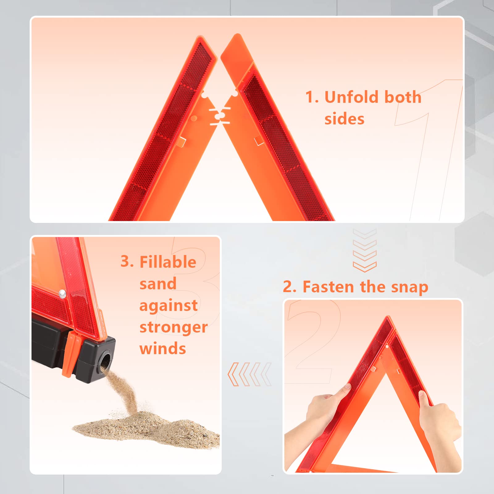 WORKKOOL reflective surface enhances visibility from multiple angles at night.