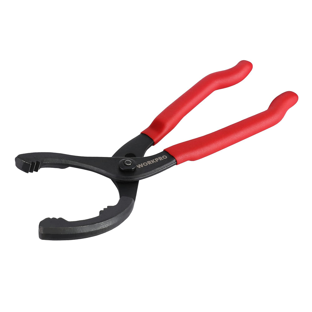 WorkPRO 12in adjustable oil filter pliers with a secure grip for stubborn filters