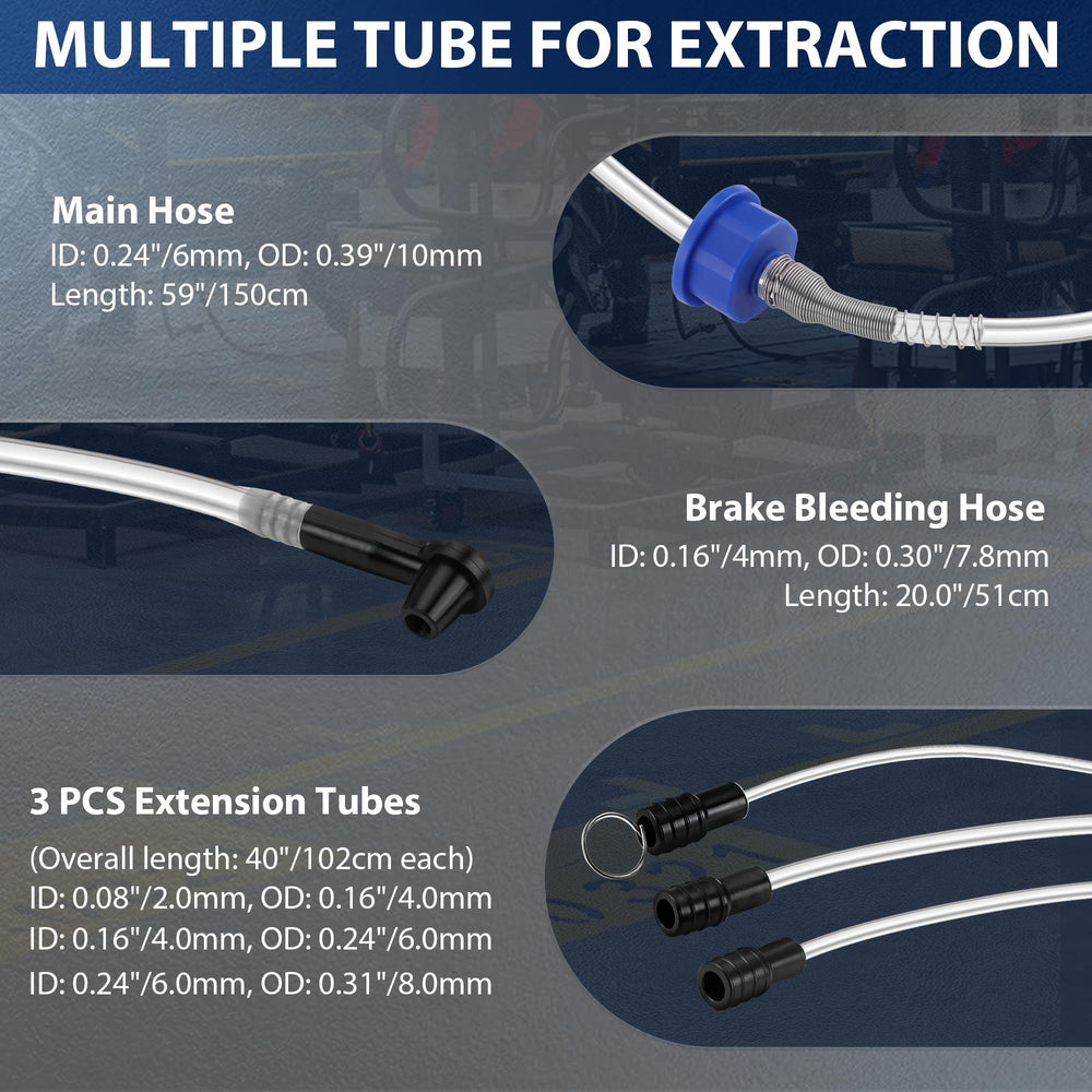 WORKPRO oil extractor pneumatic mode enables hands-free fluid extraction