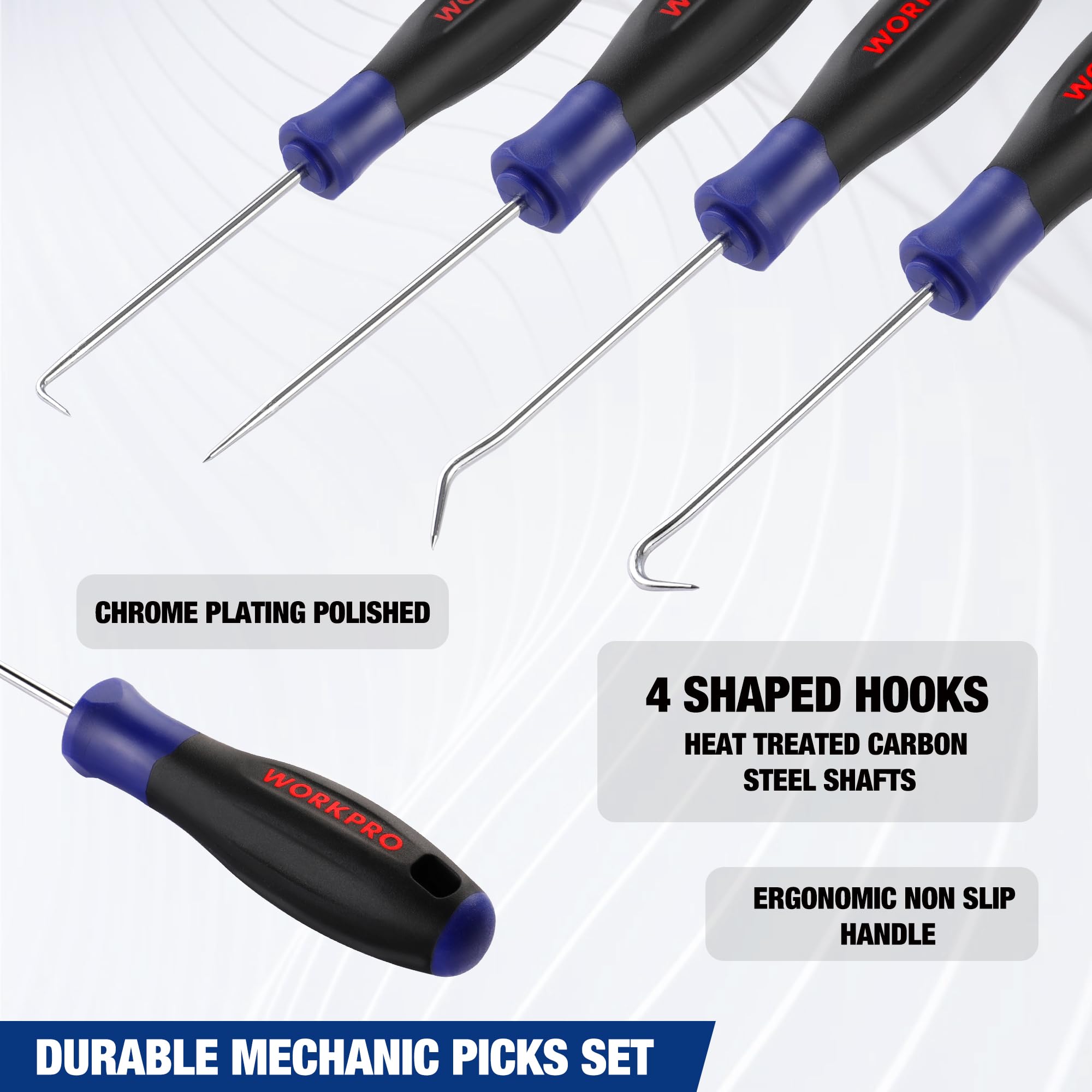 WORKPRO 90-degree pick aids corner access and alignment tasks