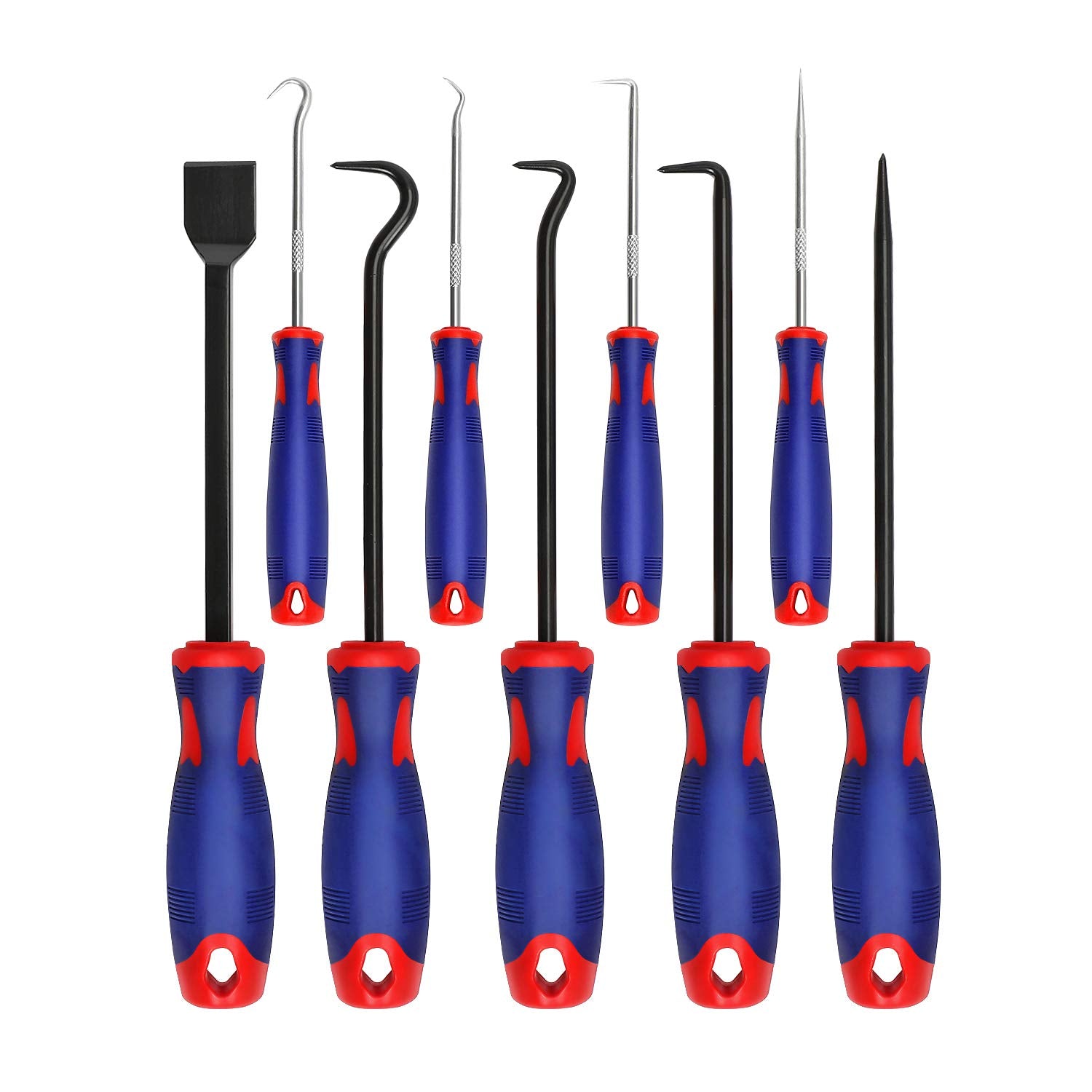WORKPRO nine-piece precision mini hooks 45 degree angle for tight spaces.
