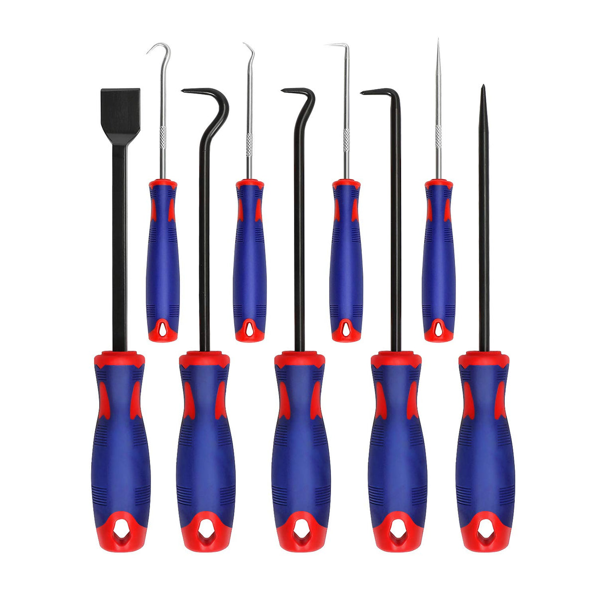 WORKPRO nine-piece precision mini hooks 45 degree angle for tight spaces.