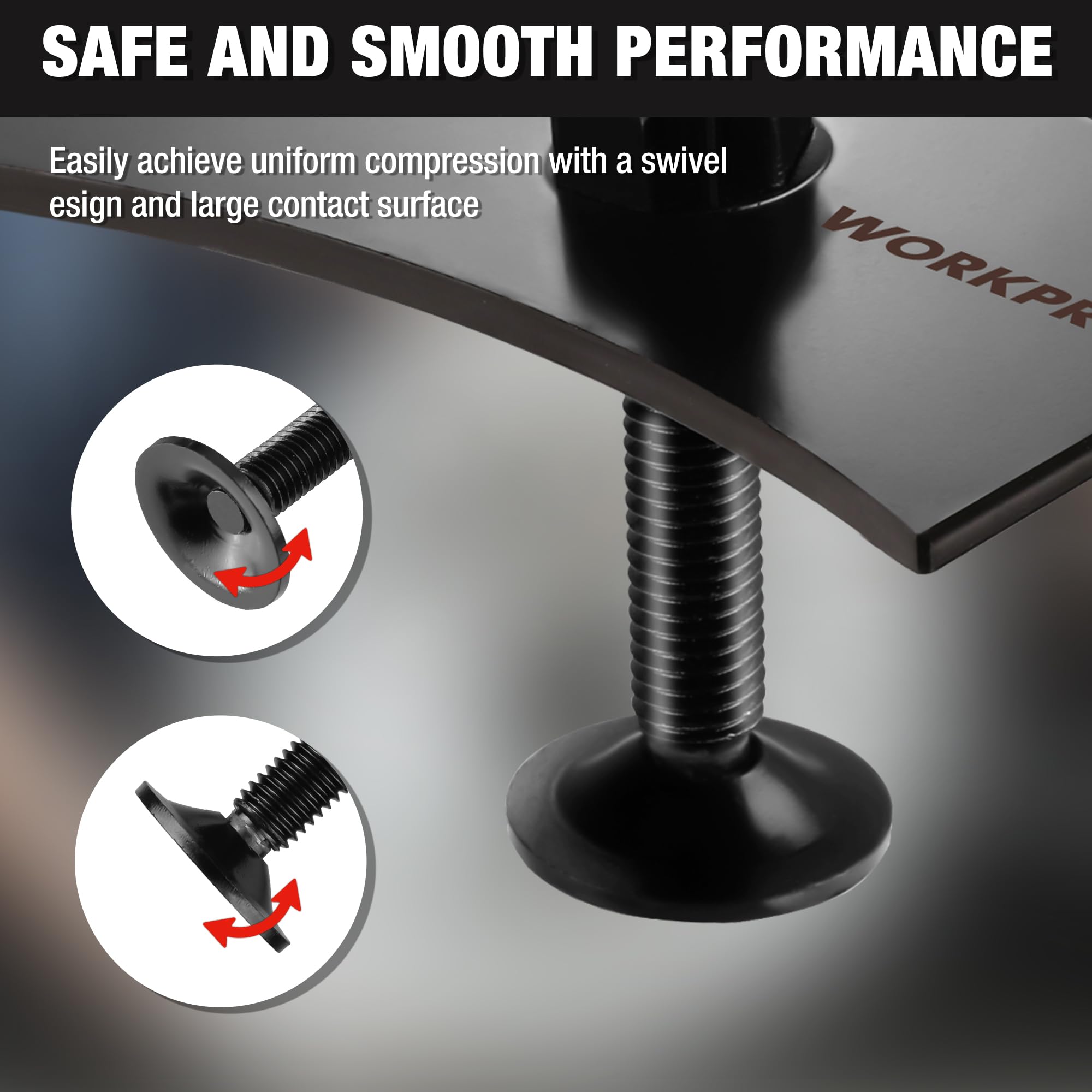 WORKPRO ergonomic knob grip reduces slip and improves operator control