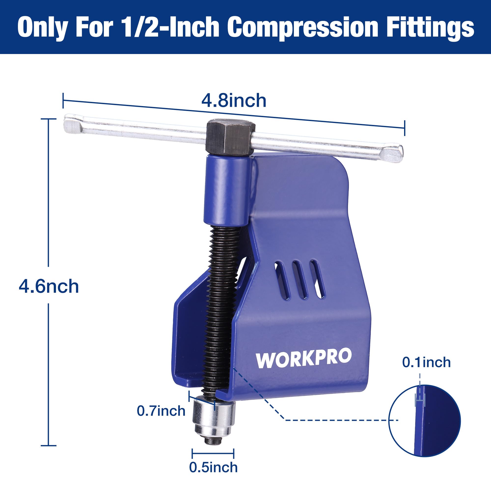 WORKPRO compression-sleeve-removal tool grips ferrules securely for quick, damage-free sleeve removal.