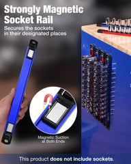 WORKPRO durable aluminum socket rail provides long-lasting rigidity for heavy-use garages.