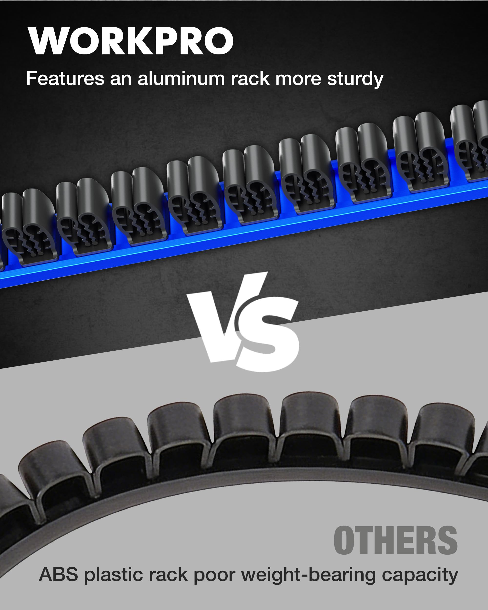 WorkPro durable tool storage solution clears clutter and space.
