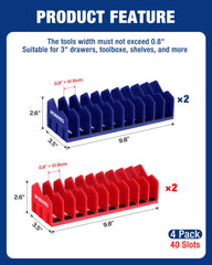 Expandable ends connectors shown on WORKPRO organizer for scalable storage