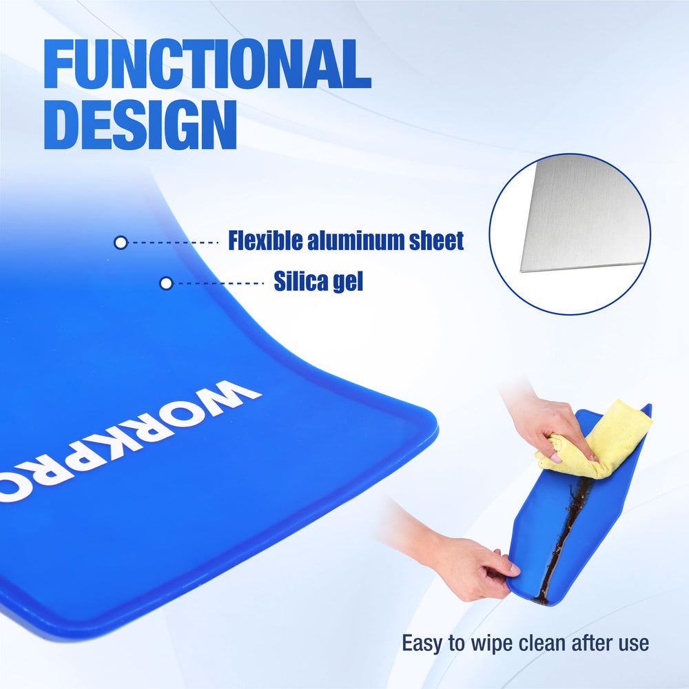 WORKPRO flexible silicone funnel adapting to angles for clean pours