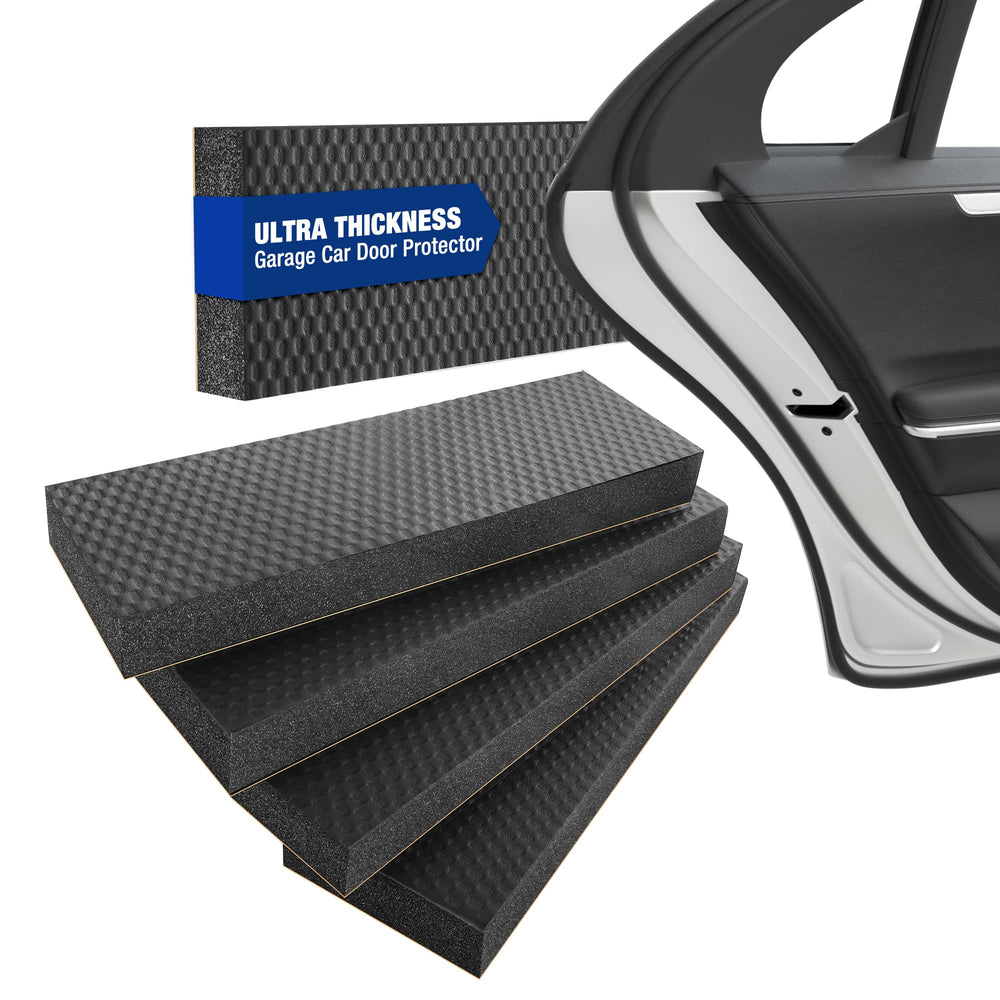 WORKPRO garage wall protector showing 1.18-inch thickness that guards car doors