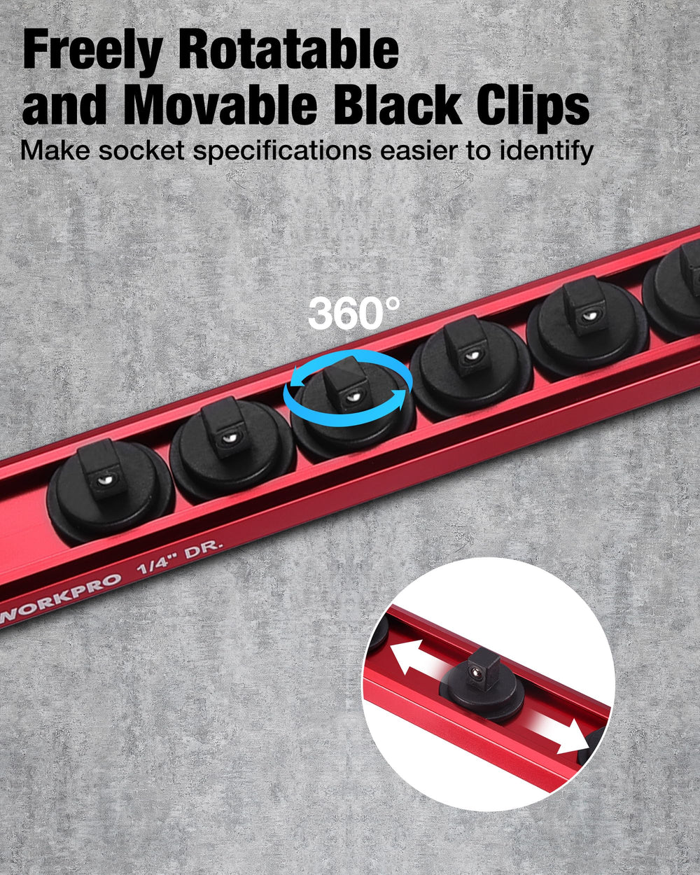 WORKPRO hanging holes enable wall or pegboard mounting
