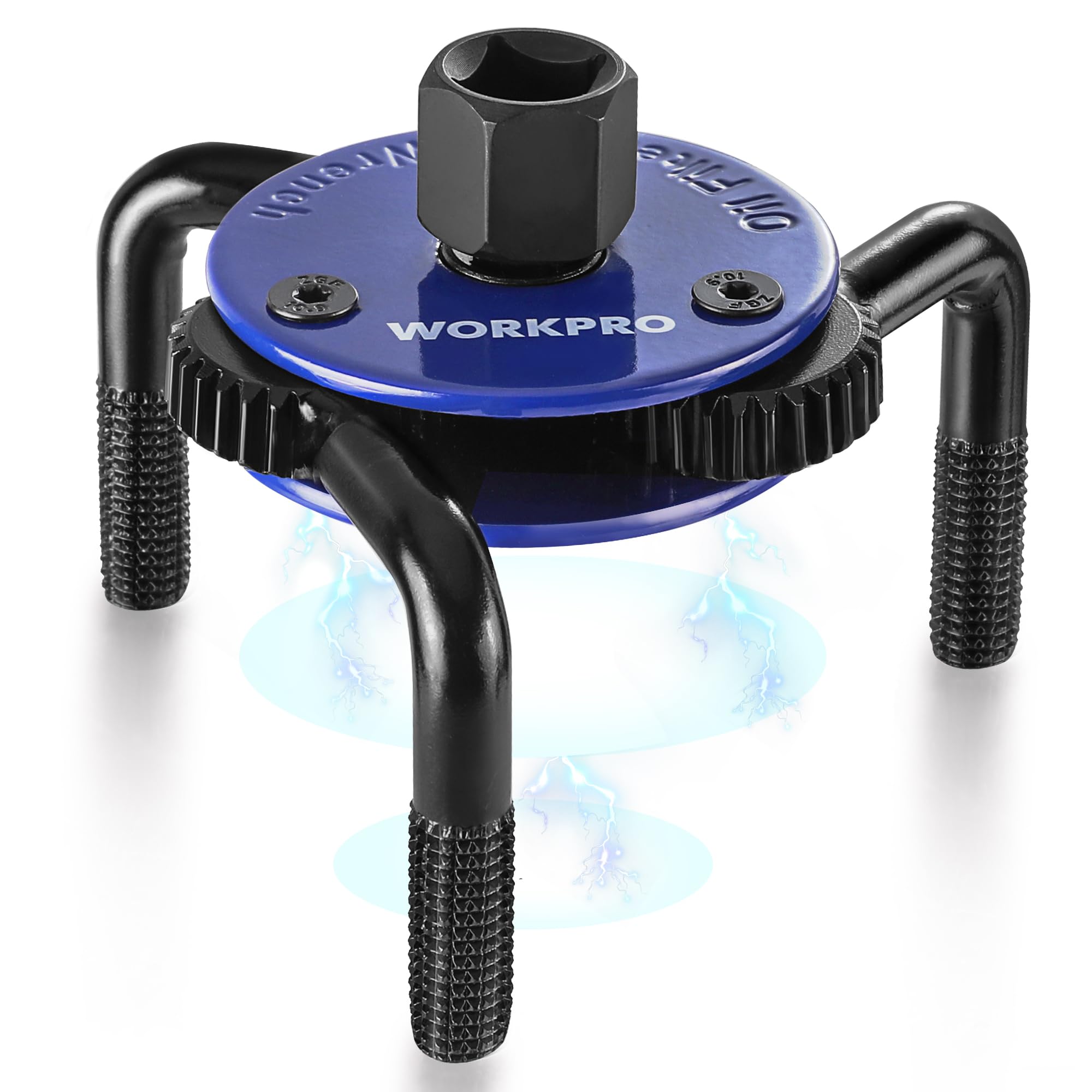 WORKPRO magnetic adjustable oil filter wrench provides secure grip for fast oil changes