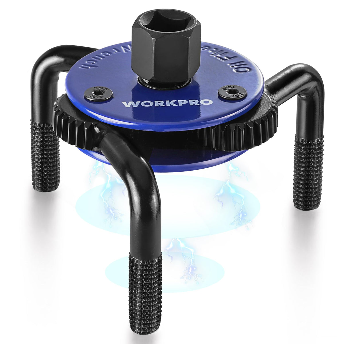 WORKPRO magnetic adjustable oil filter wrench provides secure grip for fast oil changes