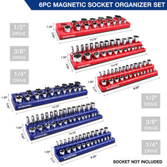 WorkPRO blue metric 1/2 drive tray helps locate deep sockets fast.