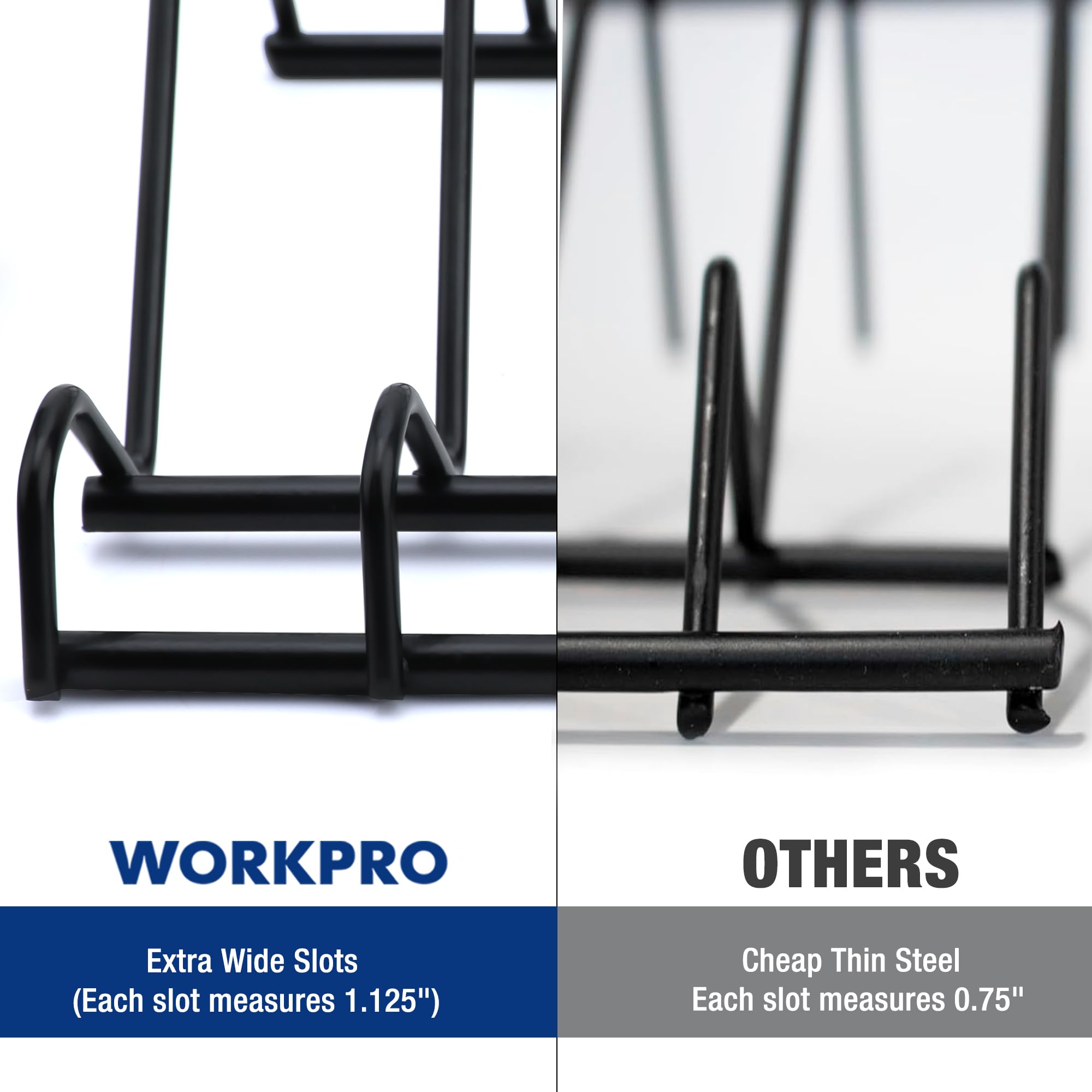 WORKPRO brushed black coating protects tools from scratches during drawer use.