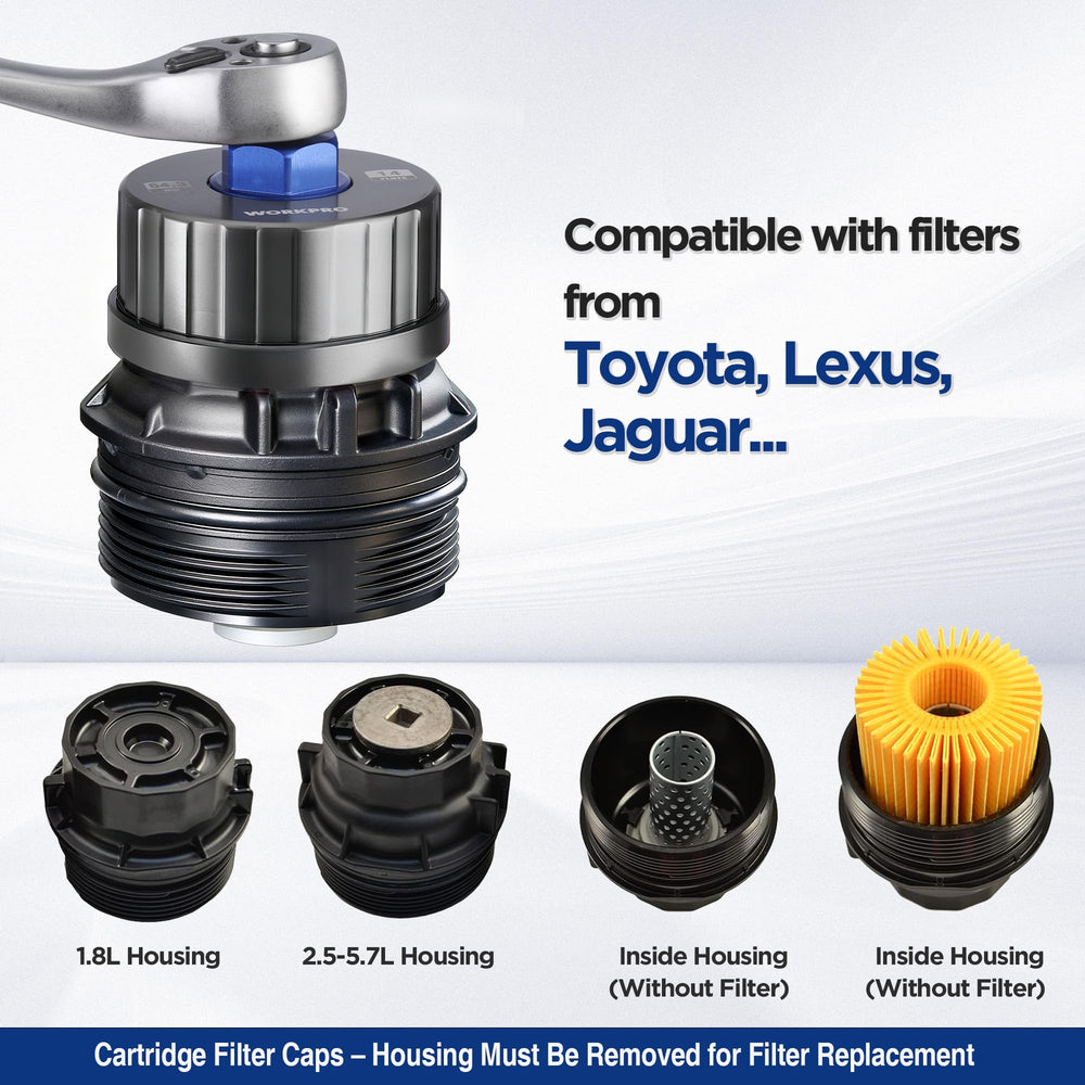 WORKPRO dual drive compatibility with 3/8 ratchet or 24 mm sockets